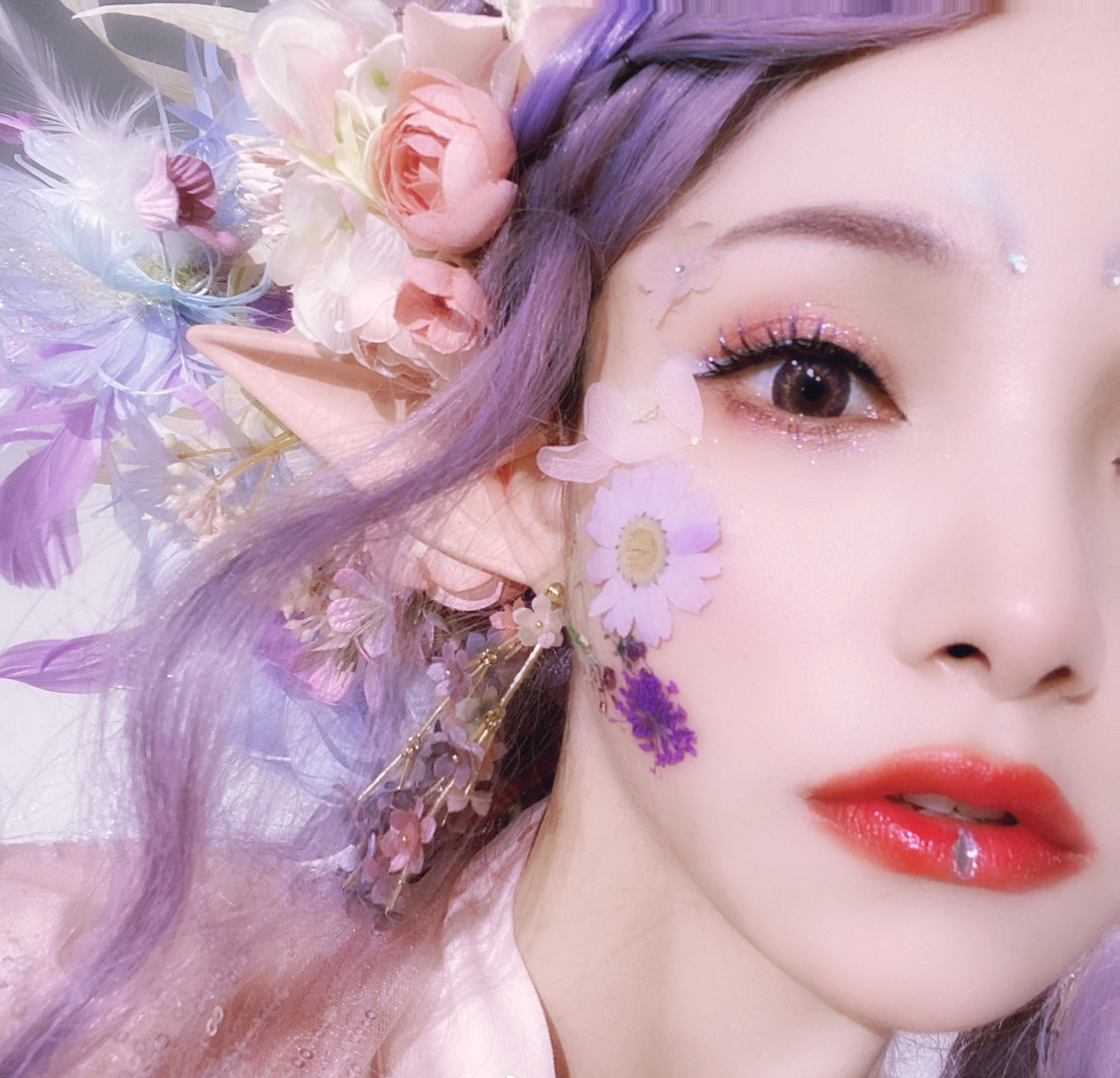 谢安然的汉服"鲛人妆"好美,当镜头放大,女生看了也忍不住心动